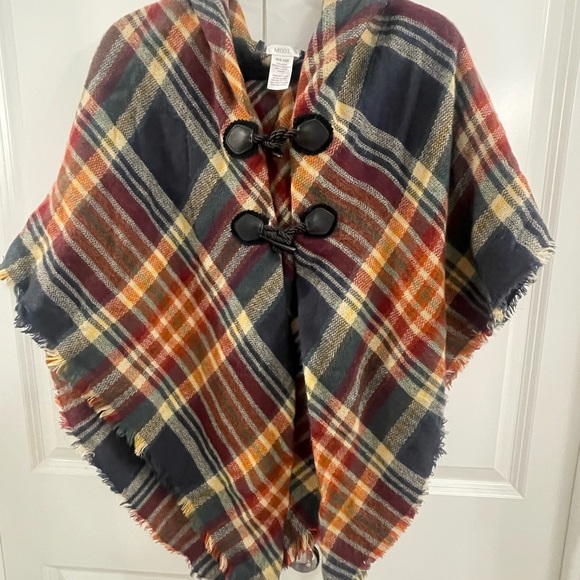 Mixit Accessories - Mixit Multicolor Plaid Poncho